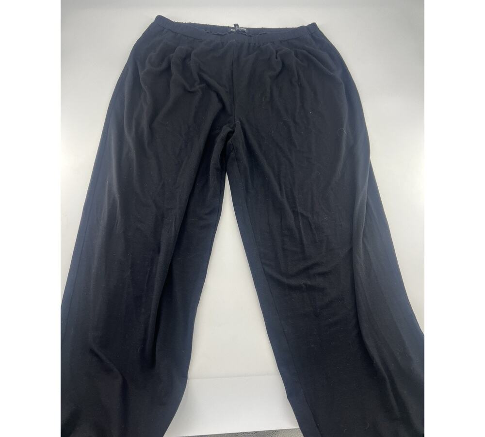 Eileen Fisher Black Pants Women M Comfy Elastic Waist Career Minimalist Workwear
